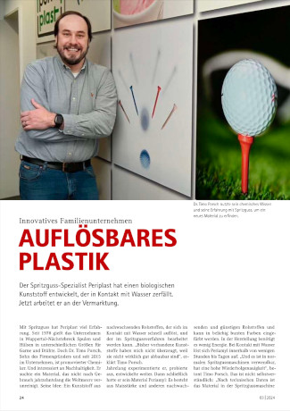 Article: Auflösbares Plastik (Bergische Wirtschaft)