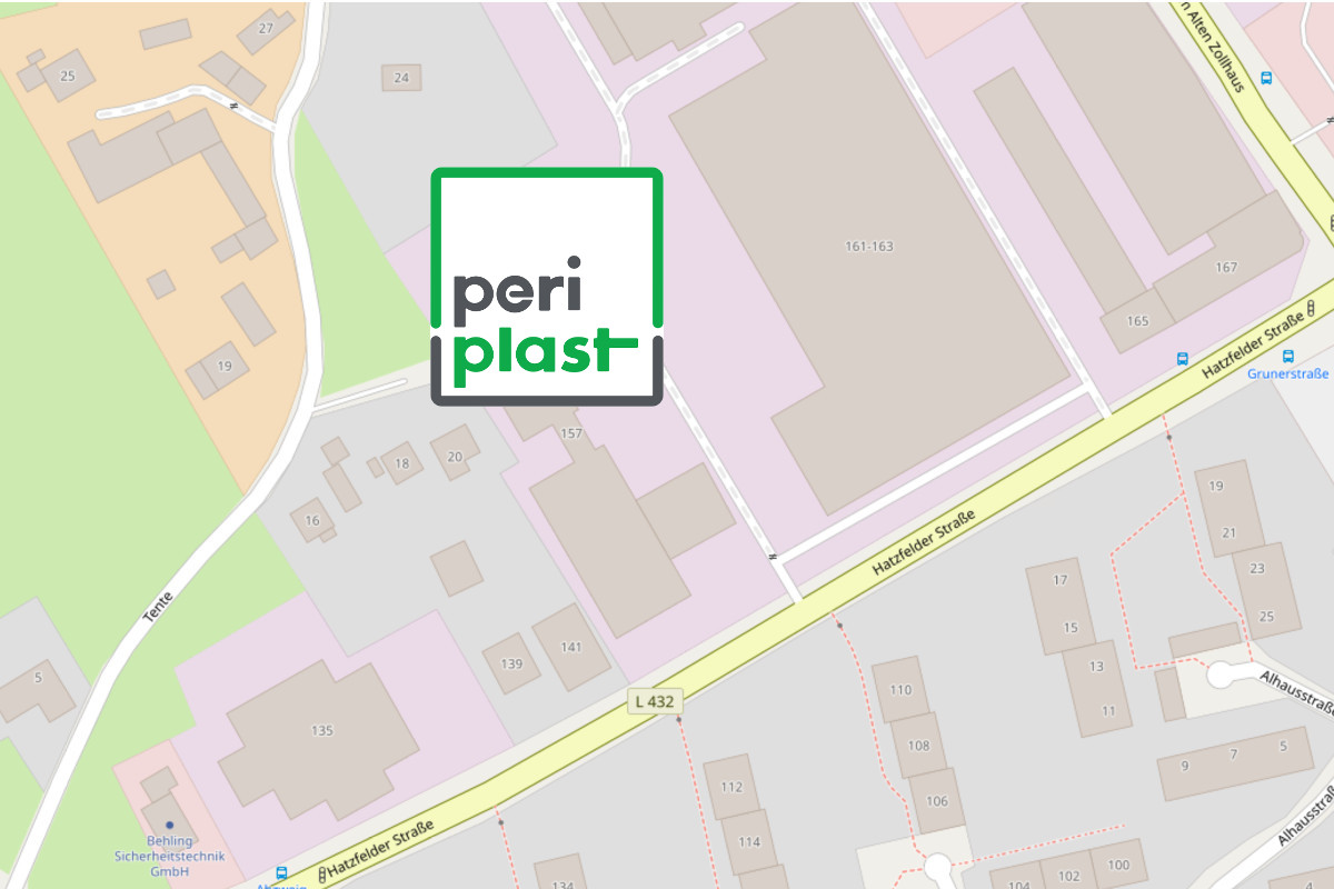 Map with location of periplast in Wuppertal